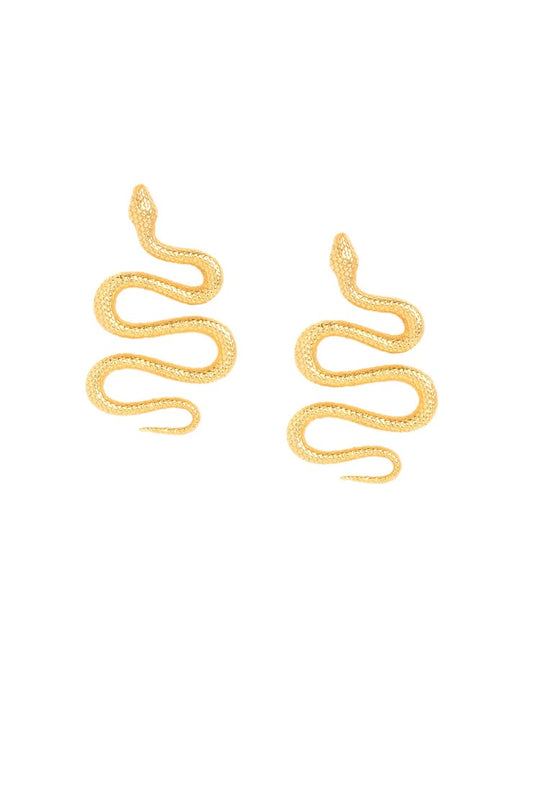 Boucles d'Oreilles Python - Élégance et Mystère Inspirés par la Nature  Plongez dans le monde fascinant du python avec nos boucles d'oreilles Python, un symbole de grâce sauvage et de mystère. Fabriquées à la main par nos artisans avec une attention méticuleuse aux détails, ces boucles d'oreilles captivent par leur design serpentiforme et leur élégance naturelle.